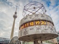BerlinÃ¢â¬â¢s Alexanderplatz, Weltzeituhr World Time Clock, and T Royalty Free Stock Photo